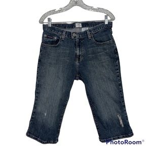 Calvin Klein Jeans size 8 straight leg Capri faded blue wash jeans